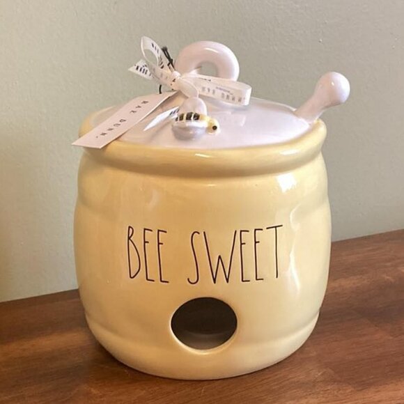 Rae Dunn Other - NEW RAE DUNN 8in Bee Sweet Honey Pot Shaped Birdhouse